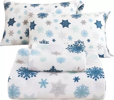 Christmas Comfort 4 Piece Fleece Micro Polar Sheet Warm Deep Pocket Bed Sheets  • $48.99