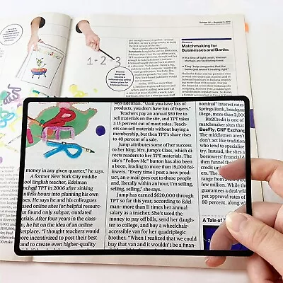 £3.99 • Buy A5 Wide Large Magnifying Sheet Fresnel Lens Magnifier Small Print Reading Glass
