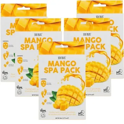 5 X Skin Treats Mango Spa Pack | Face Foot & Hand Masks • £5.49