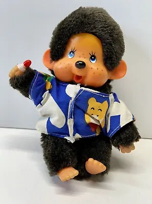 Vintage Monchhichi W. Pacifier Sucking Plush Baby Monkey 7  Sekiguchi With Shirt • $25.99