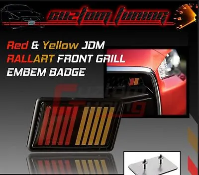 For Lancer Evo Gen 6 7 8 9 10 Generation Ralliart Jdm Red Orange Grill Emblem  • $18.59