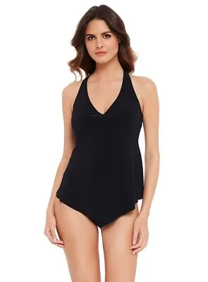 $128 Magicsuit Solid Taylor Underwire Tankini Top ONLY Black Size 10 • $42.29