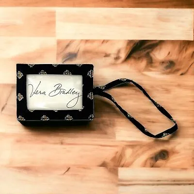 NEW Vera Bradley Black Floral Quilted Cotton Luggage ID Tag • $12.95