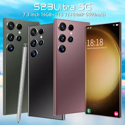 $219.99 • Buy New S23Ultra 4/5G Smartphone Android Unlocked 16Gb+1Tb 6800Mah Mobile Phone 7.3I