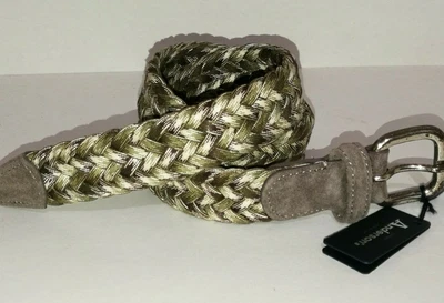 £59.99 • Buy ANDERSONS ITALY BRAIDED FABRIC LEATHER MENS BELT DESERT CAMOUFLAGE 90cm 34  BNWT