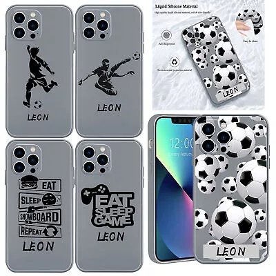 Personalised Phone Cool Football For IPhone 13 Pro 12 11 15 Case Silicone Cover • £6.28