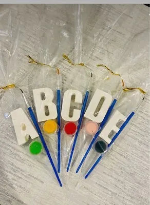 Paint Your Own Party Bag Favours Cones Letter Birthday Party Bag Kids Boy Girl • £1.50