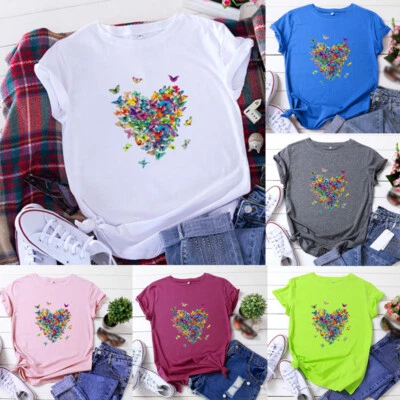 $9.91 • Buy Womens SummerT-Shirt T-Shirt Blouse Ladies Plus Size Short Sleeve Tops Shirt Tee