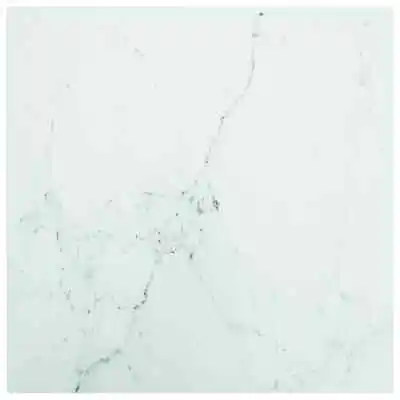£32.01 • Buy VidaXL Table Top White 50x50 Cm 6 Mm Tempered Glass With Marble Design