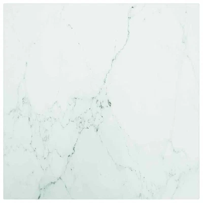 £32.01 • Buy VidaXL Table Top White 50x50 Cm 6 Mm Tempered Glass With Marble Design