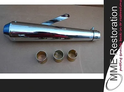 Universal Short Megaphone Exhaust Silencer Cafe Racer Chopper Or Bobber • £65