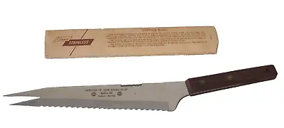 VERNCO Stainless Carving Knife  FARM CBUREAU CO-OP  Indiana 8  W/ Wood Handle • $37.99