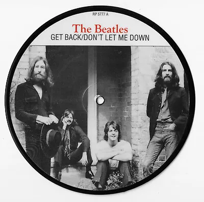 The Beatles 20th Anniversary Picture Disc  Get Back/Don't Let Me Down From 1989 • $29.99