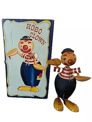 Vintage Wooden Hobo Clown With Box • $8