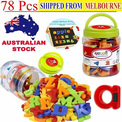 AU Kids Learning Teaching Magnetic Toy Letters & Numbers Fridge Magnets Alphabet • $11.98