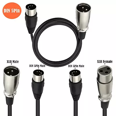 MIDI DIN 5 Pin Male To XLR 3 Pin Adapter Audio Music Instruments Connector Cable • $8.49