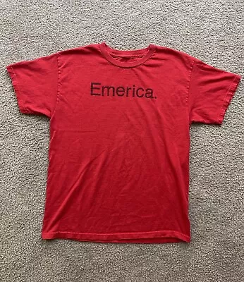 Emerica Skateboarding Men's Short Sleeve T-Shirt Red Medium Basic Sk8 Gym Tee • $22.88