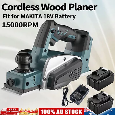 Cordless Electric Wood Planer 15000RPM Woodworking Hand Plane With 2 Battery Set • $120.99