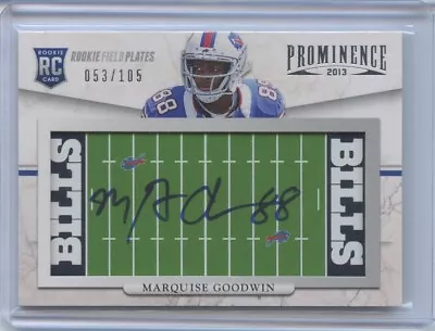 Marquise Goodwin 2013 Prominence Field Plates Auto /105 Rookie RC Buffalo Bills • $9.99