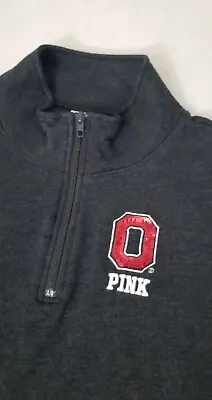 Pink Victorias Secret Ohio State OSU Buckeyes 1/4 Zip Pullover Jacket Size Large • $20.93