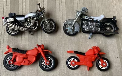 Vintage Die-Cast And Plastic Police Motorcycles & Red Plastic Motorcycles • $8.95