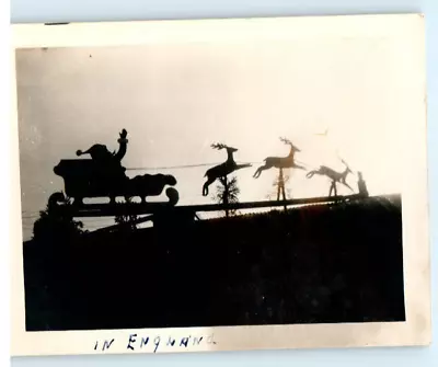 Vintage Photo 1953 Santa Christmas Roof Decor England JNHC 3.5x2.5 • $9.70