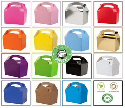 £3.15 • Buy Plain Coloured Party Boxes Children Kids Food Meal Lunch Gift Birthday Box Bags