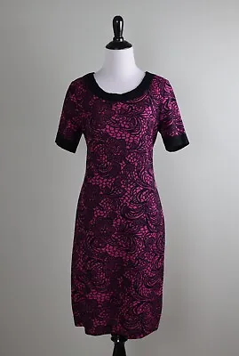 EXCLUSIVELY MISOOK $298 Floral Lace Print Stretch Knit Dress Size Small Petite • $34.99