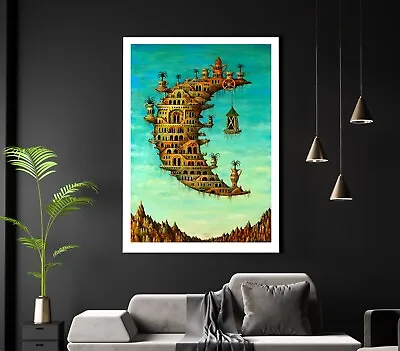 Living On The Moon By Salvador Dali A3 Matte Art Print. Classic Vintage Painting • £13.99