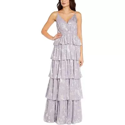 Aidan By Aidan Mattox Womens Metallic Tiered Formal Evening Dress Gown BHFO 6281 • $45.99