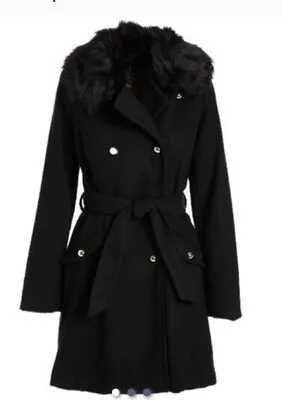 $39.99 • Buy Jessica Simpson Women's Coat W/Removable Faux Fur Collar, Belt, Pockets Sz M, L