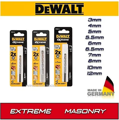 DeWalt Drill Bits Stone Masonry Brick Concrete Extreme Carbide Steel Carded • £5.71