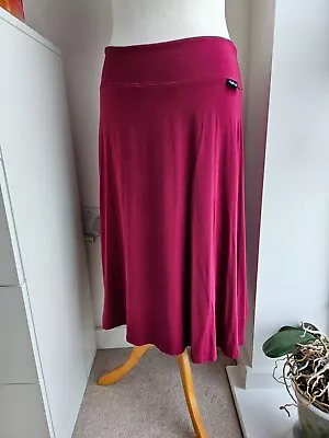 Wine/Burgundy Red Lazy Jacks Jersey A-line Midi Skirt Size 12 • £3