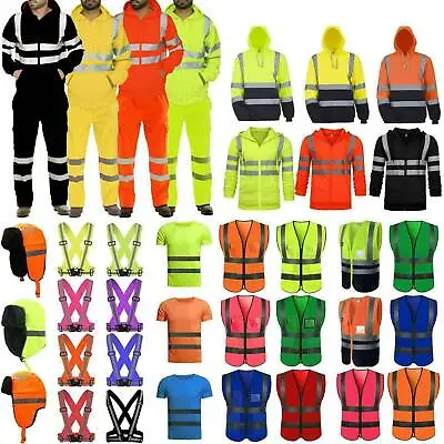 Hi Vis Safety Vest Reflective Jacket Workwear Hoodie Night High Visibility Pants • $17.19