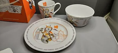 London 2012 Olympics Wenlock 3 Piece Ceramic Breakfast Set Official Merchandise • £22.50