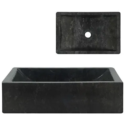 Tidyard Marble Sink Bathroom Vessel Sink Above Counter Wash Basin Black For N1H9 • $232.69