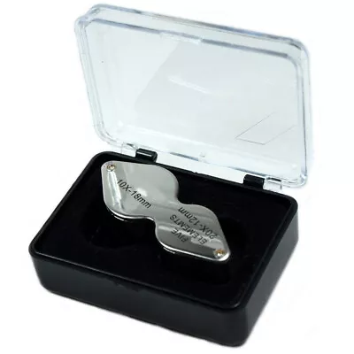 10X 18mm - 20X 12mm Jeweler  Loupe  Magnifier Magnifying Glass With Storage Case • $6.99