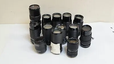 $49.99 • Buy Lot Of 13 Vintage PARTS AS-IS Tokina, Sears, Soligor Camera Lenses *PARTS AS-IS*