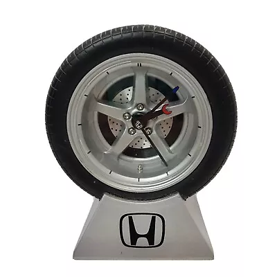 Honda Tire Desk Clock Wheel Tire Shaped Clock HTF Works Vintage Novelty 4.5” • $35