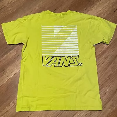 VANS OFF THE WALL SKATEBOARD SKATE T-shirt Neon Mens M Medium Green Yellow • $15
