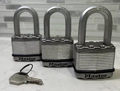 Master Lock Magnum HD Tough Cut Keyed Alike Padlock 3-Pack 2 1/2  Shackle M5XTLF • $32.95