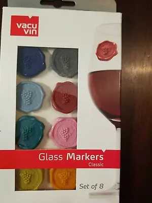 $9.95 • Buy Wine ‘Lot’; NIP Vacuvin Glass Markers, NWOP S/8 Silicone Wine Savers