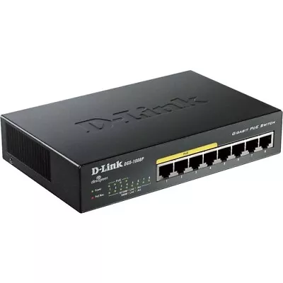 D-Link DGS-1008P 8-Port Gigabit Metal Desktop Switch With 4 PoE Ports • $79.84