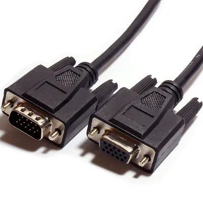 £5.99 • Buy 0.5m VGA Male To Female Extension Cable Video Monitor To PC Laptop Lead 15 Pin