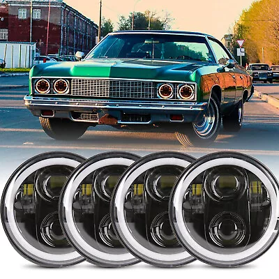 4pcs 5-3/4 5.75  Round LED Headlights DRL Hi/Lo Beam Fit Chevy Impala El Camino • $79.99