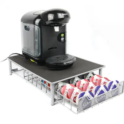 Coffee Pod Machine Drawer Tassimo 60 Capsule Holder Dispenser Stand Storage Rack • £14.90