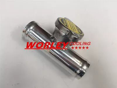 32mm 1-1/4  OD Alloy Inline Radiator Pipe Filler Neck&Free 1.1 BAR Cap 90 Degree • $22.50