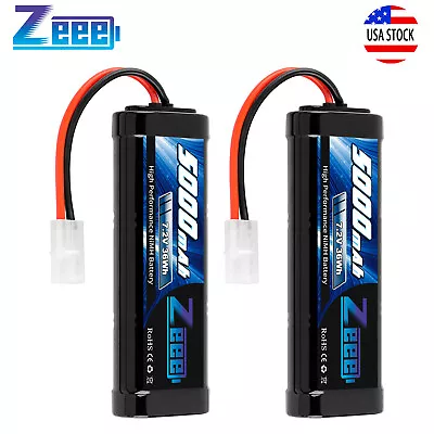 2x Zeee 7.2V 5000mAh NiMH Battery Tamiya Plug For RC HPI Kyosho Tamiya Car Hobby • $37.48