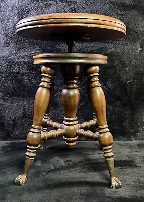 THE C PARKER CO MERIDEN OT Swivel Stool Marble Claw Footed Chair 1908 Antique VG • $364.95