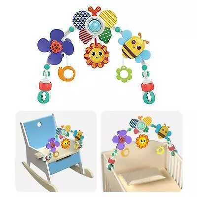 Baby Stroller Arch ToyActivity Arch Pull StringBaby Crib Mobile Musical Animal • £22.43